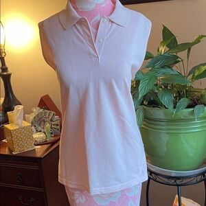 Brooks Brothers Pink Sleeveless Polo Top